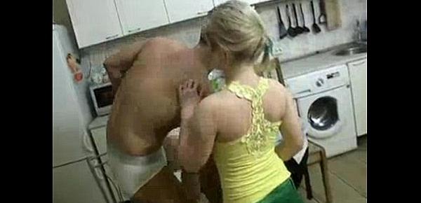  Brother fucks tiny sis in kitchen